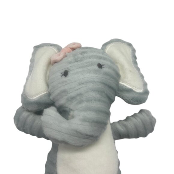 Chick Pea Baby Gray Elephant Plush Stuffed Animal 12" Tall Ribbed Texture - Picture 5 of 6